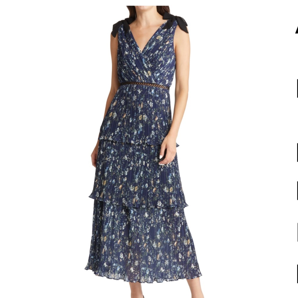 Lulus Floral Tiered Ruffle Chiffon Dress